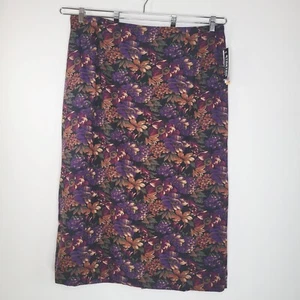 BRIGGS NEW YORK NWT Dark Floral Skirt Size 24W Stretch Romantic Cottage Fall - Picture 1 of 11