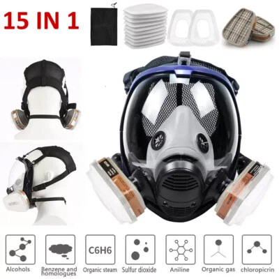 15in1 Full Face Respirator Gas Mask Chemical 6800 Safety Mask SprayPainting Mask - Image 1 of 4