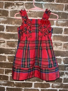 THE CHILDREN'S PLACE BEBÉ NIÑA 18 MESES ROJO VESTIDO A CUADROS NAVIDAD FUNDA PAÑALES - Imagen 1 de 3