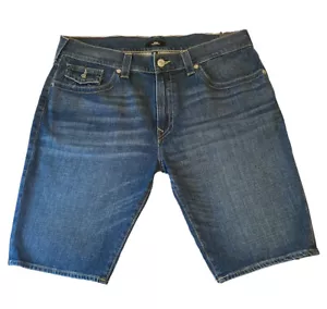 New True Religion Men Geno Cutoff Super T relaxed Slim Denim Jeans Shorts 38×12 - Picture 1 of 7
