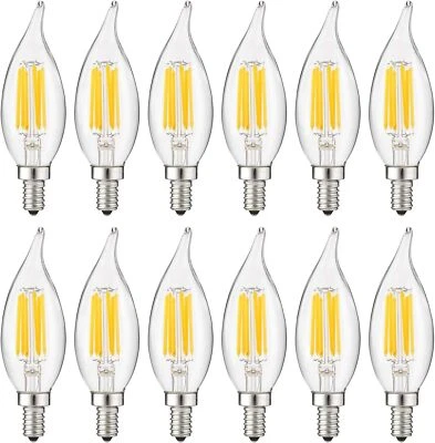 Sunlite LED Filament Flame Tip Chandelier 5W (60W Equals) Dim 4000K-Cool White - Image 1 of 2