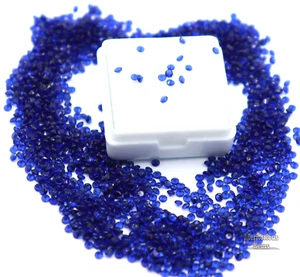 Natural Blue Sapphire Lot 100 Pcs  Round Cut 1.2 mm Certified Loose Gemstones - Picture 1 of 6