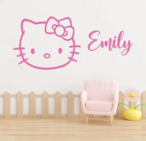 Pegatina de pared grande con cabeza de gatito - dormitorio infantil guardería gráficos de vinilo - Imagen 1 de 5