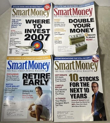 Smart Money Magazine Lot Of 4 Jan March April May 2007 Wall Street Stocks Invest Foto 1 de 4