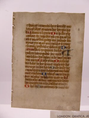 Medieval Illuminated Manuscript Page Framed with Glass on both sides Flemish - Image 1 of 4