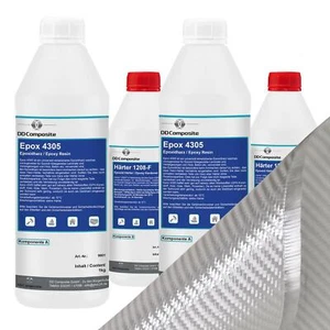 3kg GFK Epoxidharz + 4m² Glasfilamentgewebe 390g/m² Köper - Bild 1 von 6
