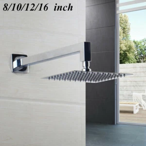 Grifo mezclador de brazos cuadrado de ducha de 8/10/12/16" montaje en pared lluvia cabezal de ducha grifos - Imagen 1 de 12