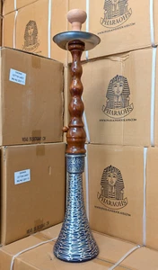 New Large Complete Hookah Set 36" Handmade with Wooden Shaft One Hose Narghile - Picture 1 of 5