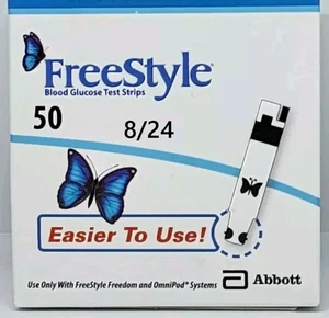Tiras reactivas de glucosa en sangre para diabéticos Abbott Freestyle .8/24 envío fijo. - Imagen 1 de 1