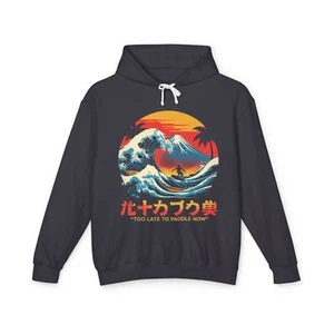 Retro Japanese Surf Hoodie, Unisex leichtes Kapuzenpullover für Strandliebhaber - Bild 1 von 6