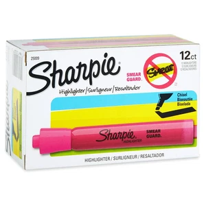 Juego de marcadores de punta de cincel fluorescente Sharpie Pink Highlighters 12 unidades - Imagen 1 de 7