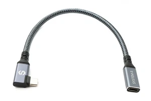 SYSTEM-S USB4 USB 20 cm cable type C male to female angle braided 40 - Picture 1 of 4