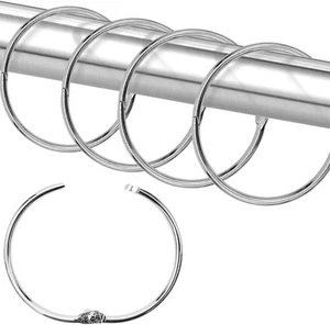 Shower Curtain Hooks Rings,24 Pcs Rustproof Metal for Silver - Picture 1 of 7