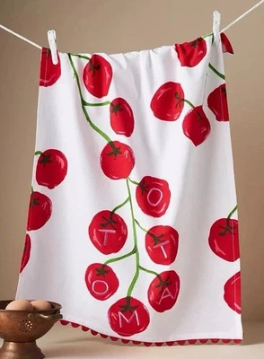 NWT Anthropologie by Phthalo Ruth Tomato Tomatoes Tea DISH TOWEL Dishtowel - Image 1 of 2