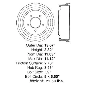 For Ford E-150 2003 Centric 123.65045 C-Tek Standard Rear Brake Drum Foto 1 de 1