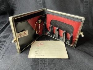Portafoglio vintage Laurita nero e rosso custodia rigida - Foto 1 di 9