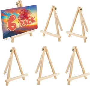 6 Pack 9 Inch Wood Easels, Easel Stand for Painting Canvases, Tripod, Kids St... - Picture 1 of 7