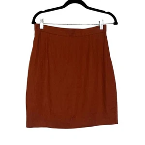 United Colors of Benetton 100% Linen Skirt Rust IT 46 (US 10) EUC - Picture 1 of 8