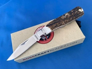 RoseCraft Blades RCT014-ST Savage Creek Gunstock Knife Genuine Stag D2 Blade - Picture 1 of 9