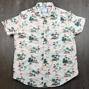 Denim & Flower Ricky Singh Large Flamingo Weihnachten Nikolausmütze schmale Passform Knopfleiste - Bild 1 von 10