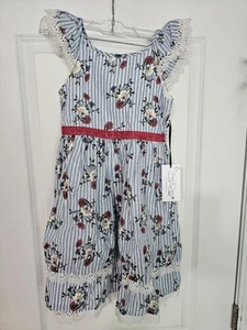 Pippa And Julie Blur And White Stripes Floral Dress - Picture 1 of 5