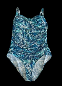 Emerald Bay Womens One Piece Swimsuit Size 24 Ruched Sides Tummy Flaps Built Bra - Bild 1 von 9