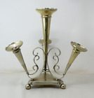 Four Vase Trumpet Epergne Silver Plated 4 Flute Branches Vintage EPNS 37cm