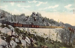 AK MT: Personenzug auf Gipfel, Butte, Montana DB 1910er Jahre antik - Bild 1 von 2