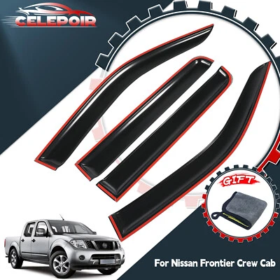 Parasoles de ventana para Nissan Frontier D40 doble cabina 2005-2021 protector solar de lluvia Foto 1 de 4