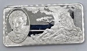 Washington Irving Proof Franklin Mint .925 Silver Bar - 100 Greatest Americans - Picture 1 of 2