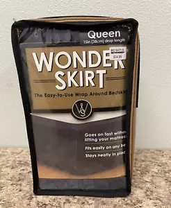 Wonder Skirt Wrap Around Queen Bed Skirt 15 Inch Drop Navy Blue NIP - Picture 1 of 7