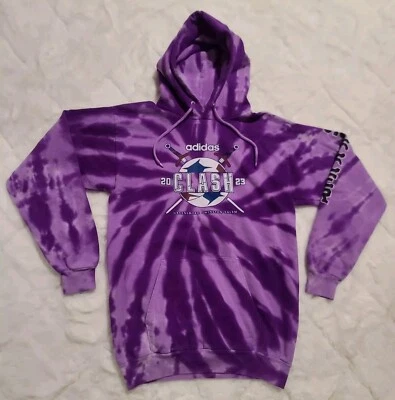 Adidas 2023 Clash Hoodie Greensboro, NC Mens Sz Small Purple Tie Dye Sweatshirt  - Image 1 of 4