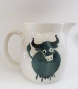 VTG Arabia Finland Mid Century Kaj Franck Green Bull Cow Large Pitcher - Picture 1 of 10