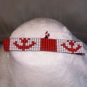 Canada Beaded Bracelet Flag.masai Handmade Bracelet, Tanzania East Africa - Picture 1 of 1