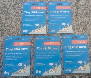 Kit Carte SIM Ting Mobile avec crédit de service de 30€ le 2ème mois, pack de 1 ou 3 - Photo 1 sur 1