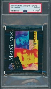 1996 Panini MacGyver Stickers Paper Pack PSA NM-MT 8 - Picture 1 of 3