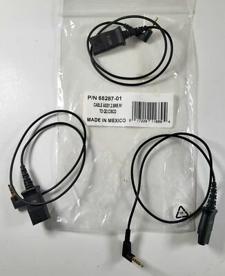 3 x Plantronics 2.5mm 4-pole plug to QD Cord for Cisco 7920 7921 7925 7926 7929 - Image 1 of 2