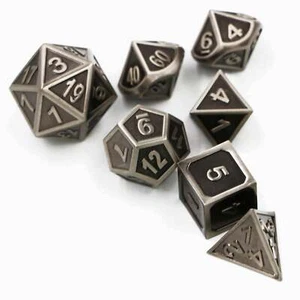 Steel Embossed Metal Dice Set for Dungeons & Dragons - Picture 1 of 3