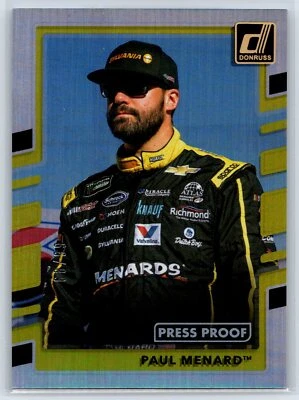 2018 Donruss Paul Menard Press Proof Gold Parallel #/99 #58 - Image 1 of 2