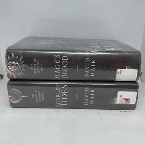 Moontide Quartet Books 1 & 2 David Hair Hardcover Mage’s Blood Scarlet Tides - Picture 1 of 10