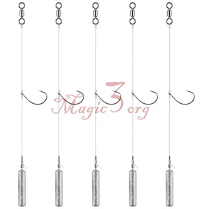 10pcs Fishing Drog Shot Rig Texas Ready Rig Rolling Barrel Swivel Lead Weight - Picture 1 of 8