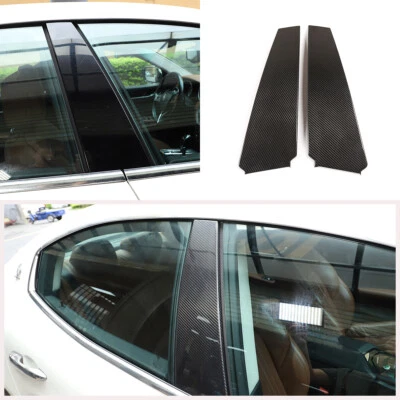 Borde de pilar B de ventana de fibra de carbono real para Maserati Ghibli Quattroporte 14-24 EE. UU. Foto 1 de 4