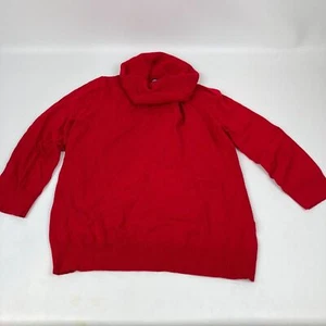 Cable & Gauge Women Red Rayon Blend Turtleneck Sweater Size L - Picture 1 of 8