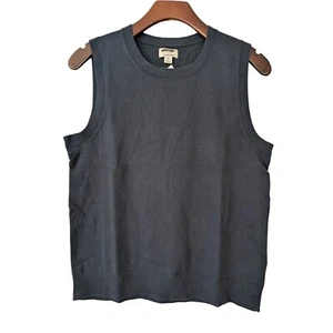 J. Crew Sweater Shell Cotton Womens Size Medium Navy NWT $49 B0375 - Picture 1 of 6