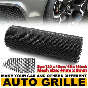 120 x 40cm Black Aluminum Alloy Car Body Front Bumper Rhombic Grill Mesh 4 x 8mm - Bild 1 von 6