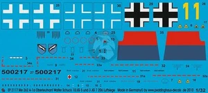 Peddinghaus 1/32 Me 262 A-1a "Yellow 1" Markings Walter Schuck 3./JG 7 WWII 2117 - Picture 1 of 1