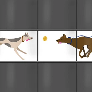 M-tec technology Zaun Sichtschutzstreifen - Happy Dogs - Hunde Motiv - Bild 1 von 3