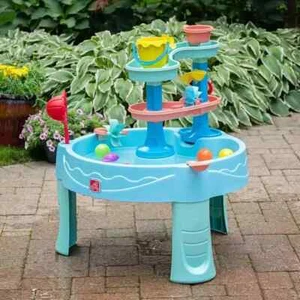 Step 2 Double Spin and Showers Water Table Kids Water Play Table With Accessory - Picture 1 of 5