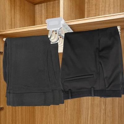 Pants Hangers Save Space Clothes Hanger Pull Out Sliding Trousers Rack 22 Arms - Image 1 of 4