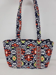 Vera Bradley kleine Tasche Valencia marine orange grün gesteppt Schultertasche - Bild 1 von 6